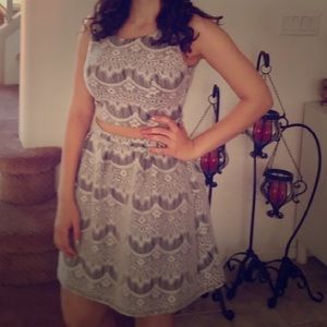 2 piece skirt and crop top